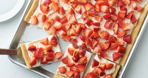 Strawberry-Lemonade Sugar Cookie Sheet-Pan Bars