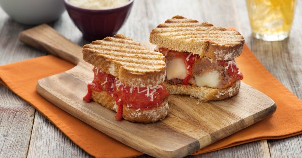Mozzarella Stuffed Meatball Panini