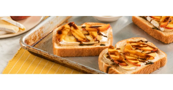Peach and Brie Open-Face Toasts