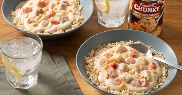 Chunky Chicken Corn Chowder with Brown Rice