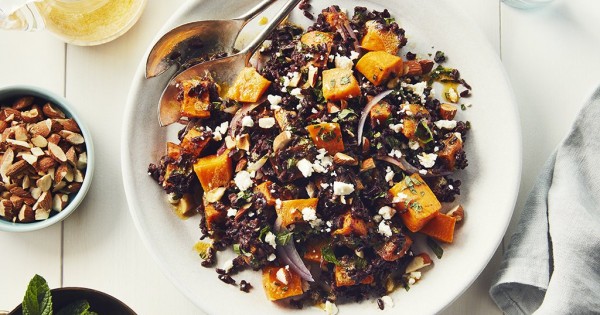 Curried Black Rice Salad with Sweet Potato and Mint