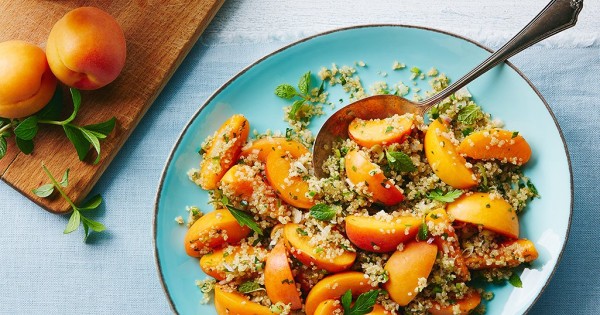 Fresh Apricot, Jalapeno, Mint Quinoa Salad