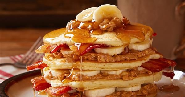 Bacon, Banana, & Peanut Butter Flapjacks