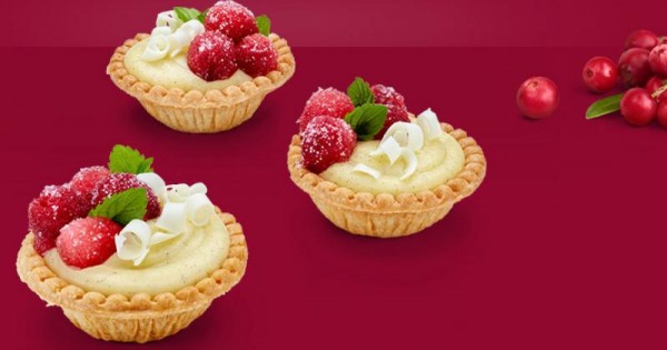 Cranberry Vanilla Custard Tarts