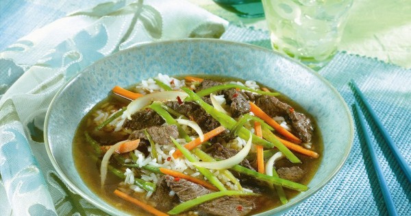 Spicy Asian Beef & Snow Pea Soup
