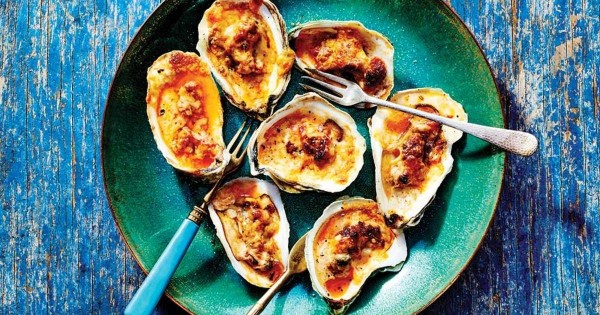 Broiled Oysters with Parmigiano and 'Nduja