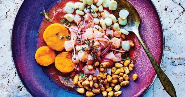 Peruvian Street Cart Ceviche with Sweet Potato and Toasted Corn (Ceviche Carretillero)