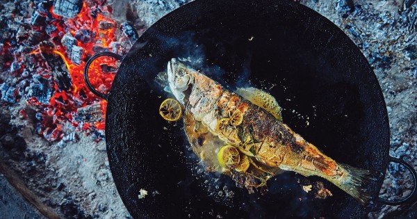 Grilled Stuffed Trout with Pebre Sauce