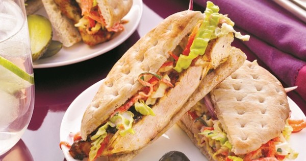 Honey Garlic Grilled Chicken Sandwich with Creamy Coleslaw