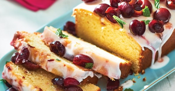 Glazed Lemon Half-Pound Cake with Cherries