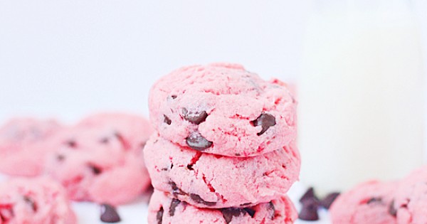 Strawberry Chocolate Chip Cake Mix Cookies
