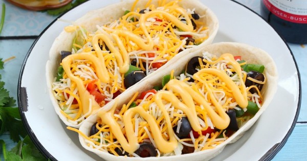 Beef taco boats with beer cheese sauce