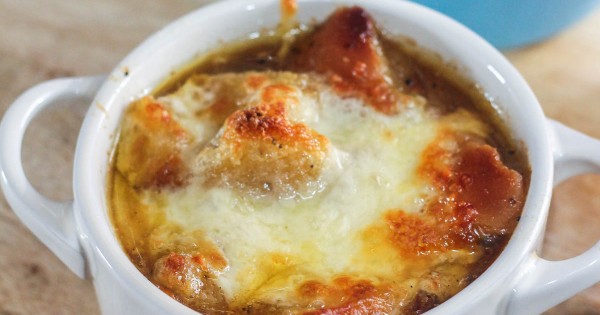 French Onion Soup with Garlic Croutons