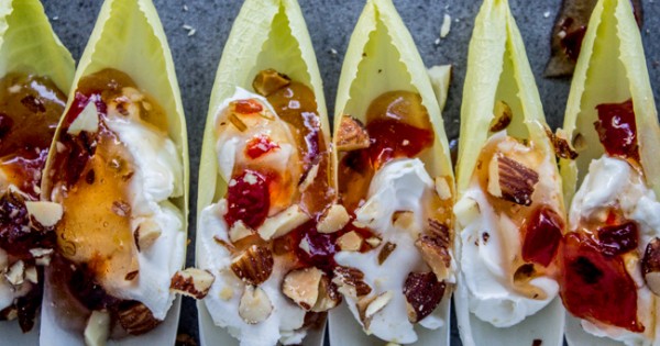 Smokey Almond Cream Cheese Endive Bites