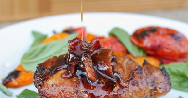 Balsamic Grilled Chicken with Spicy Honey Bacon Glaze