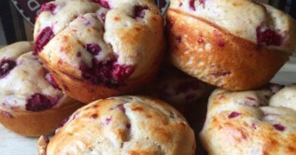 Raspberry Protein Pancake Muffins