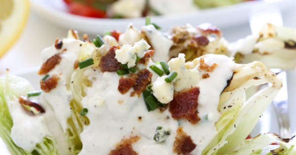 Grilled BLT Wedge Salad with Blue cheese Dressing