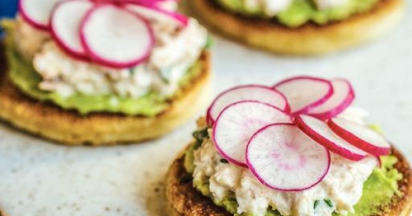 Crab Toast with Radishes