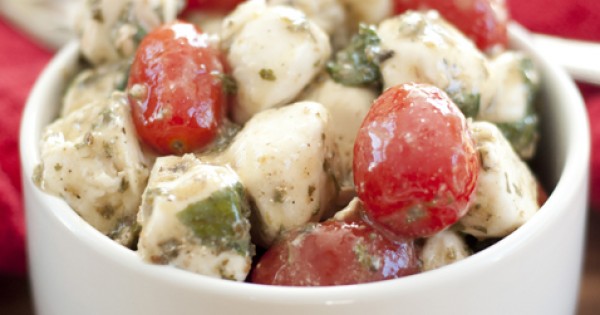 Marinated Mozzarella Tomato Basil Salad