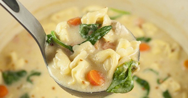 Chicken Alfredo Tortellini Soup