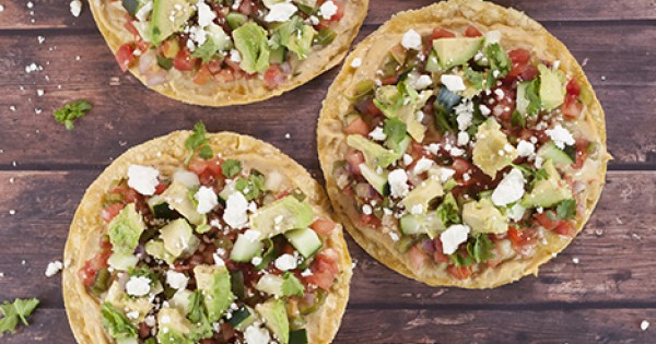 Pine Nut Hummus Pico de Gallo Tostadas