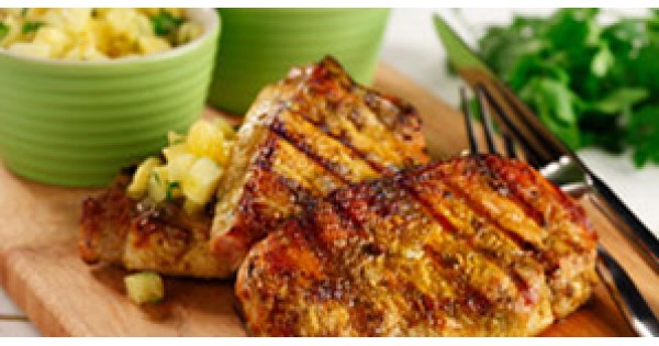 Caribbean Grilled Pork with Tropical Salsa