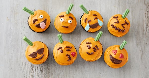 Pumpkin Emoji Cupcakes