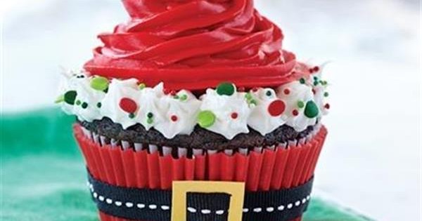 Santa Hat Cupcakes
