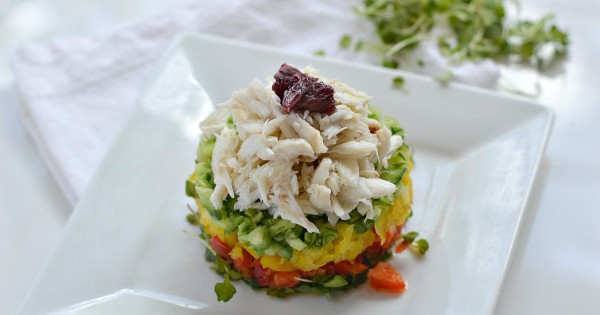 Crab Stack with Blood Orange Vinaigrette