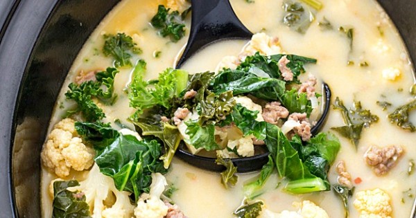 Slow Cooker Low Carb Zuppa Toscana Soup (Keto-Friendly)