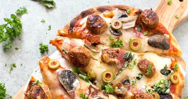 Easy Spicy Italian Sausage Grilled Flatbread Pizza