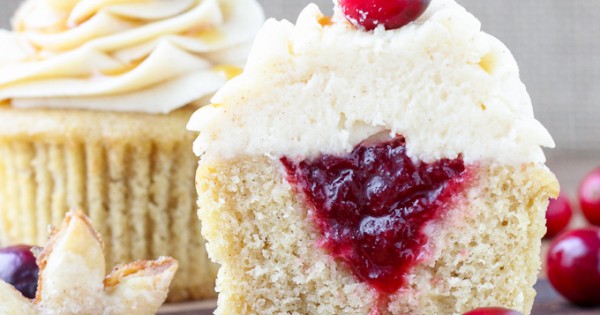 Spiced Apple Cider Cranberry Cupcakes