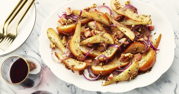 Sauteed Pears with Bacon and Mustard