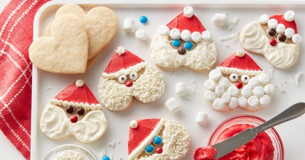 Santa Heart-Shaped Cookies