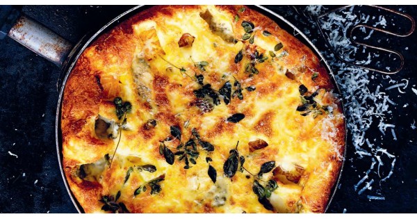 Roasted Pumpkin, Marjoram, and Blue Cheese Frittata