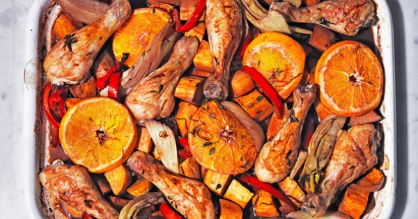 Sangria chicken traybake