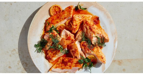 Slow-Roasted Salmon with Harissa