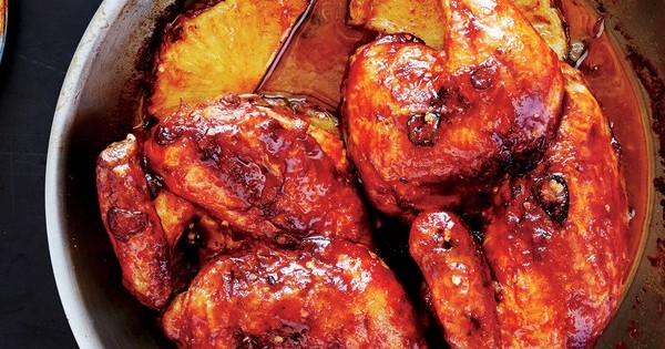 Pan-Roasted Chicken with Pineapple-Chile Glaze