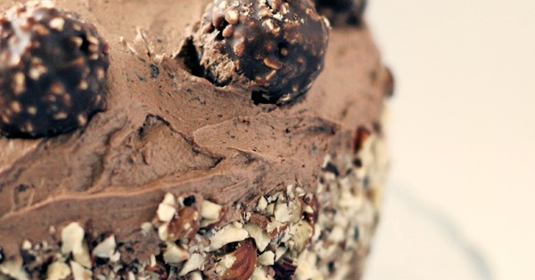Triple Decker Ferrero Rocher Cake with Nutella Buttercream