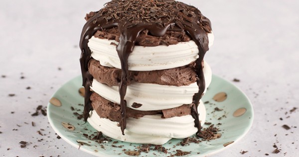 Triple Chocolate Meringue Stack