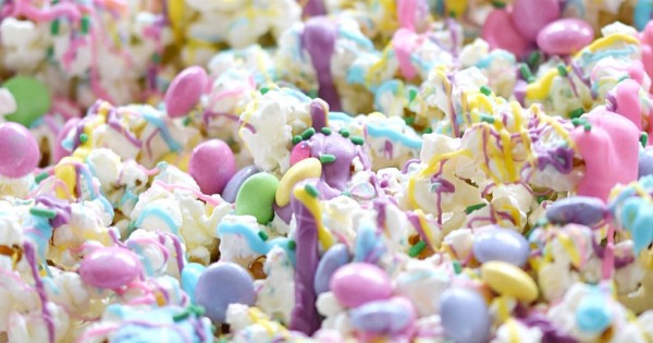 Springtime Chocolate Covered Popcorn