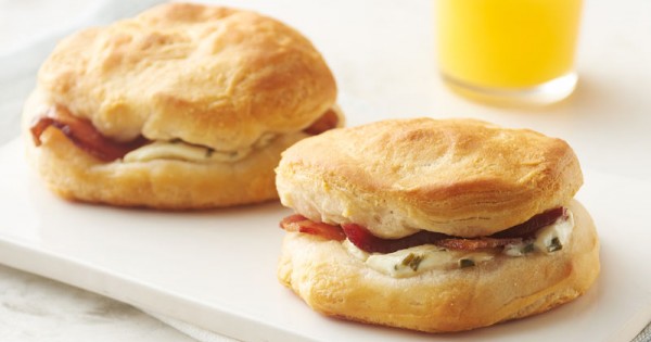 Bacon-Stuffed Breakfast Biscuit Sandwiches