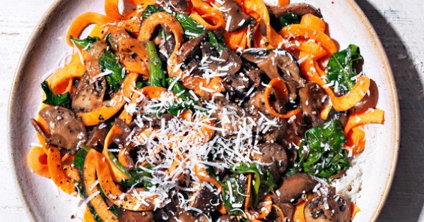 Mushroom Ragu with Sweet Potato Tagliatelle