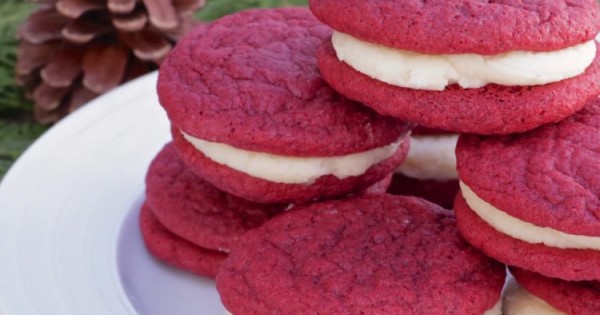 Red Velvet Cream Cheese Cookie Sandwiches