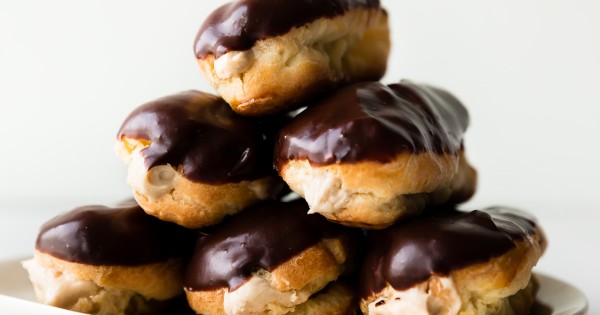 Homemade Eclairs with Peanut Butter Mousse Filling