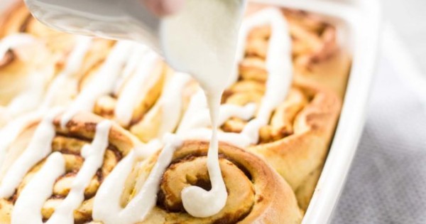 Pumpkin Cinnamon Rolls with Maple Icing