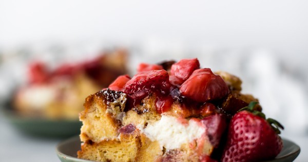 Strawberries 'n' Cream French Toast Casserole