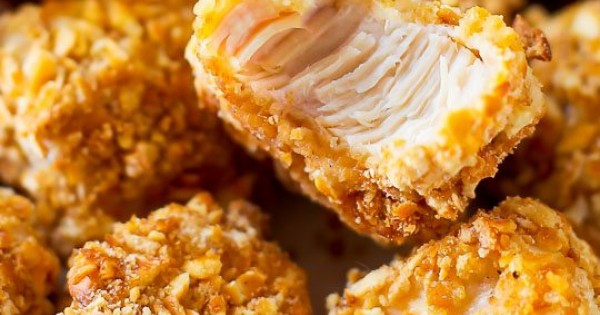 Pretzel Crusted Chicken Bites
