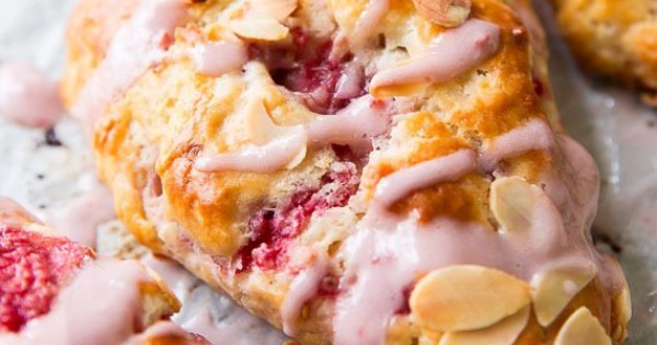 Raspberry Almond Buttermilk Scones