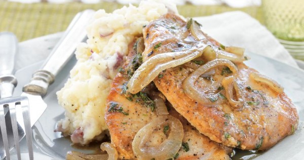 Pork Chops with Tarragon-Onion Gravy